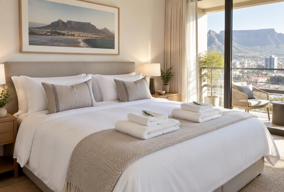 Prepared guest bedroom with fresh linen